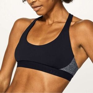 Lululemon Box It Out Sports Bra 4 Black Grey